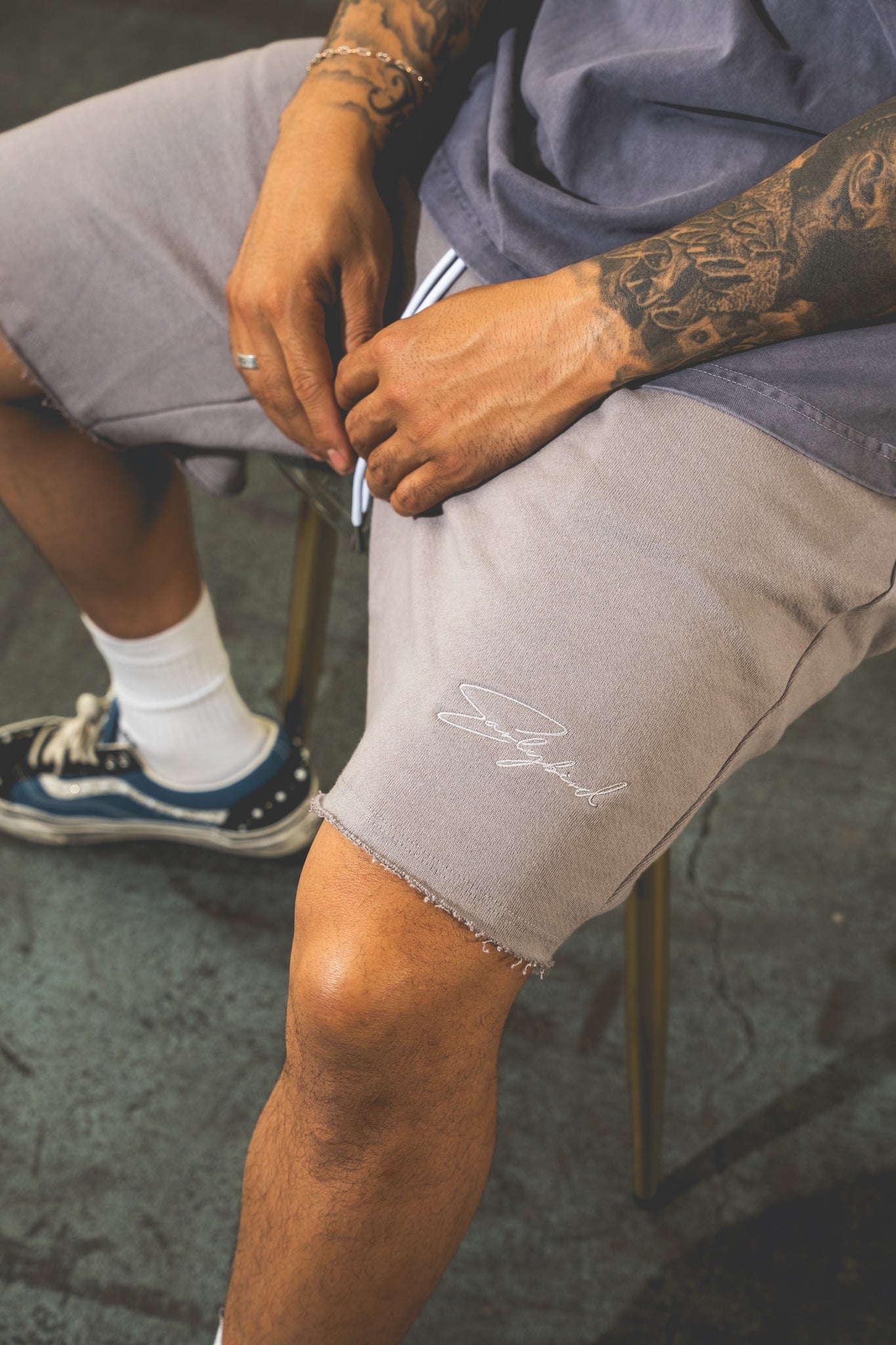 French Terry "Signature" Baggy Embroiderd Shorts