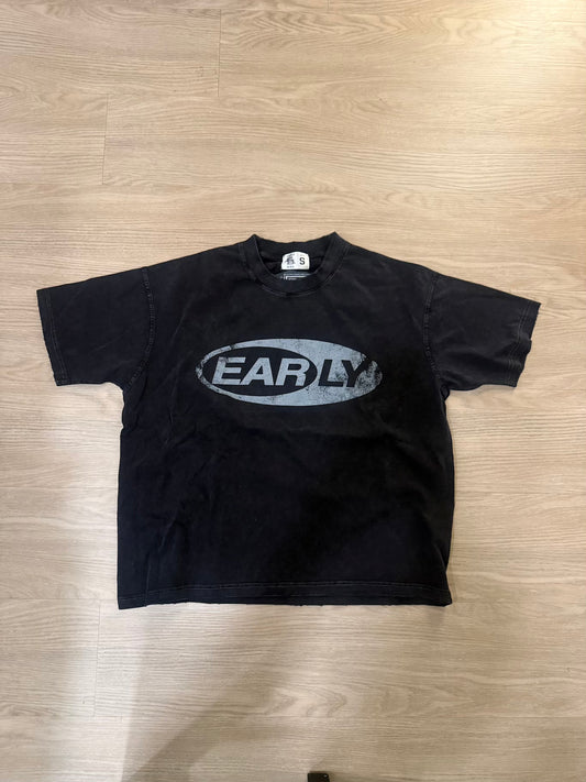 Sun Fade Box Tee - Vintage Black Back "Early" Circle (Front)