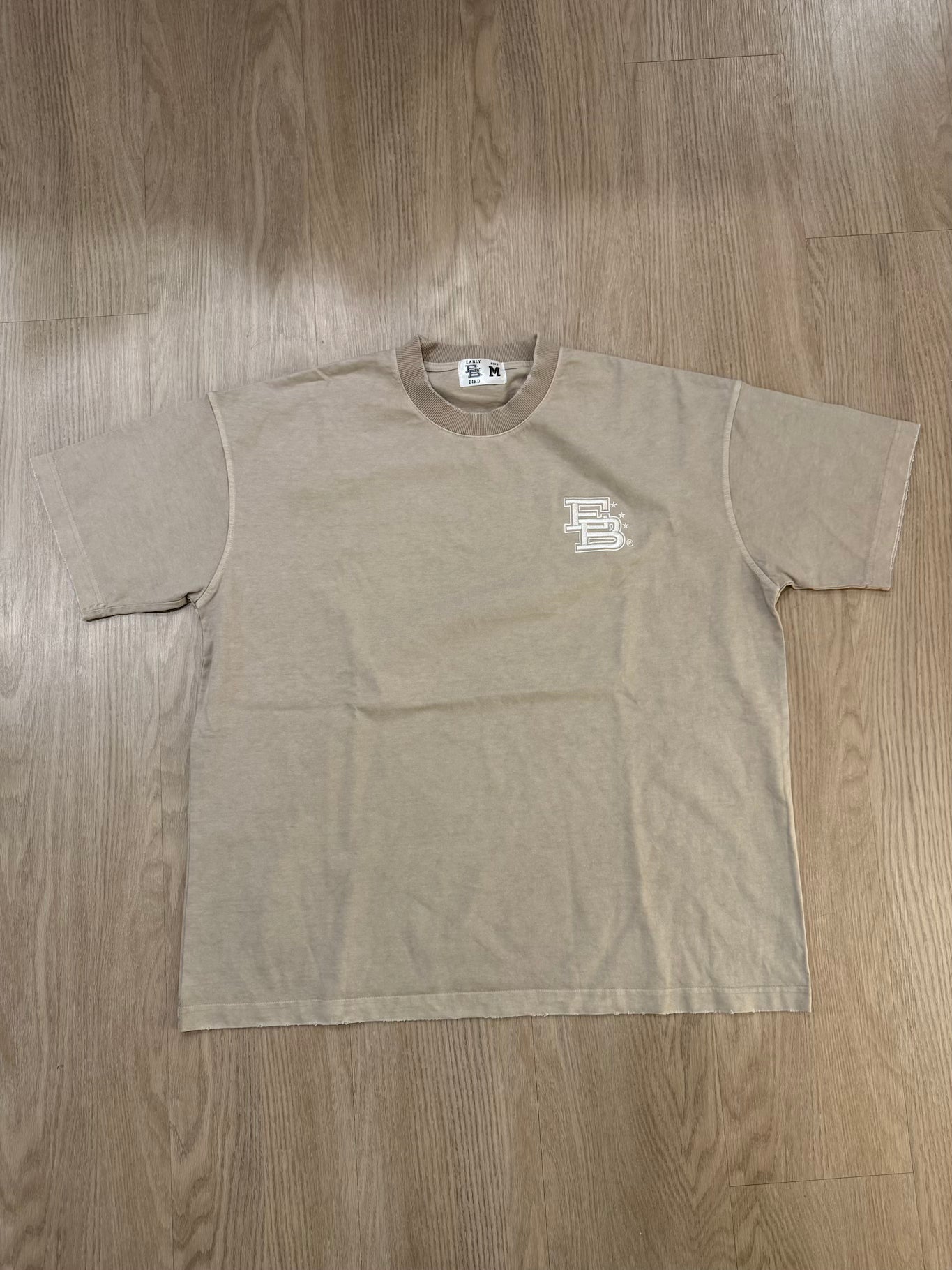 Sun Fade Box Tee - Vintage Tan Front "EB" Embroidered (Copy)