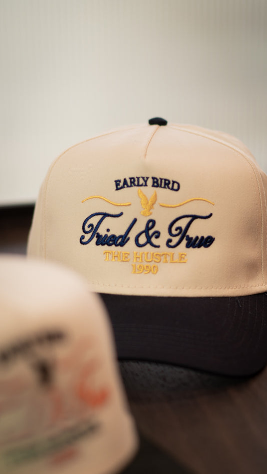 Early Bird "The Hustle" Snapback- Ivory/Blue/Gold