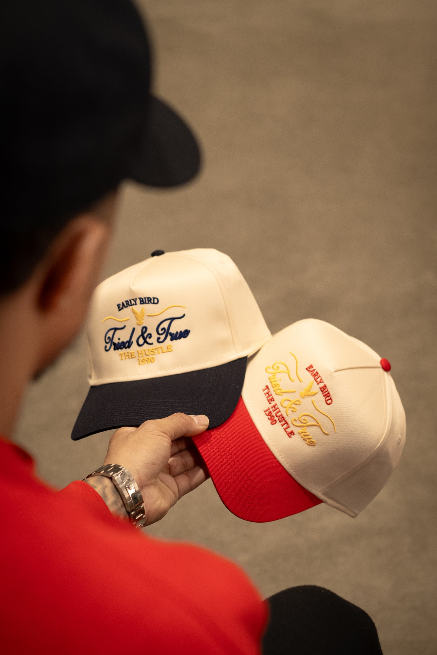 Early Bird "The Hustle" Snapback- Ivory/Blue/Gold