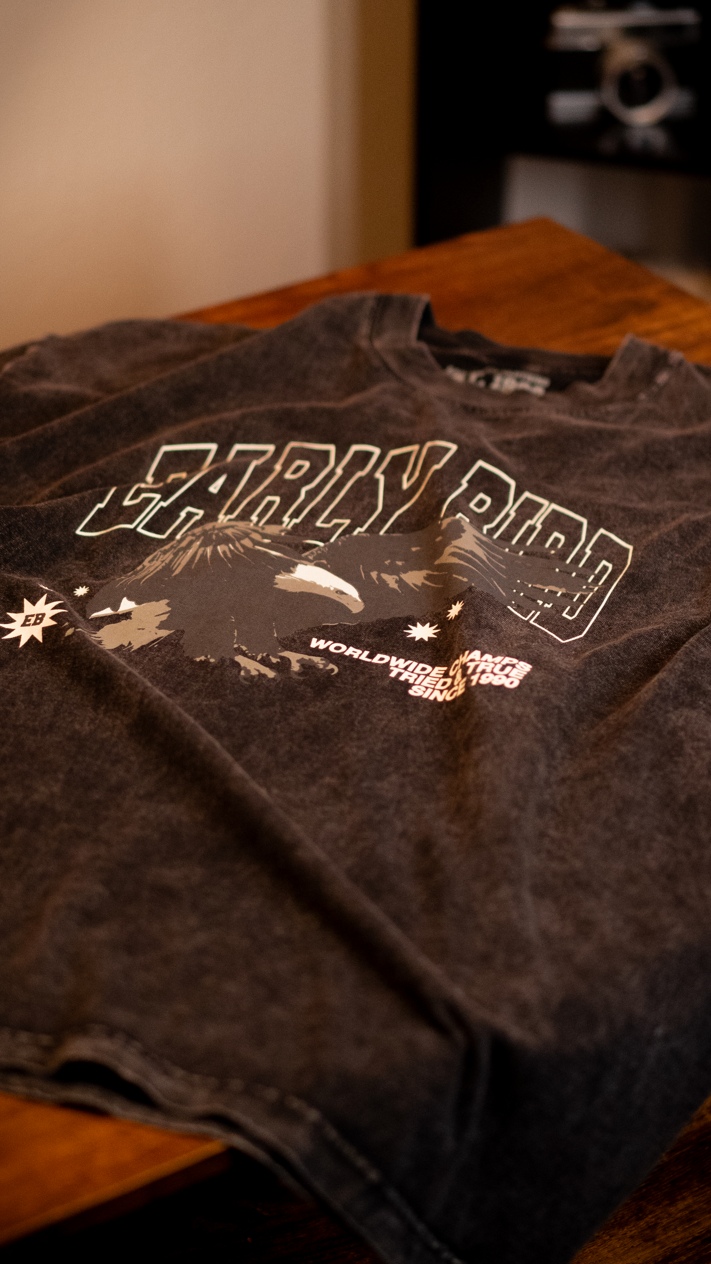 The Essential Early Bird Heavy Box Tee- Vintage Wash Grey